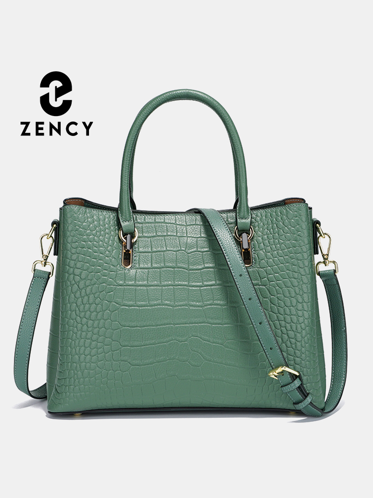 Women Bags Green - Torebka damska Zency z prawdziwej skóry,
