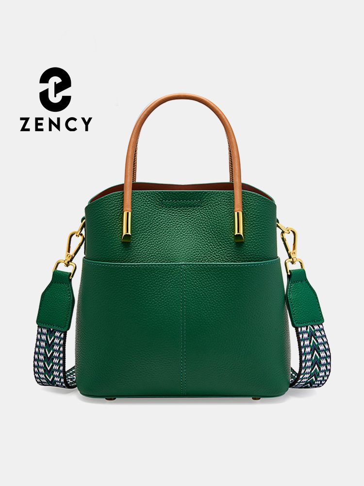 Women Bags Green - Zency Skórzana Torba Wiaderko Damska Najwyższej