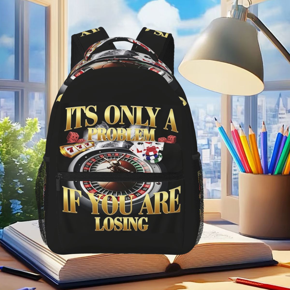 Women Bags Winners - Plecak Meme z Zabawnym Motywem Hazardowym: