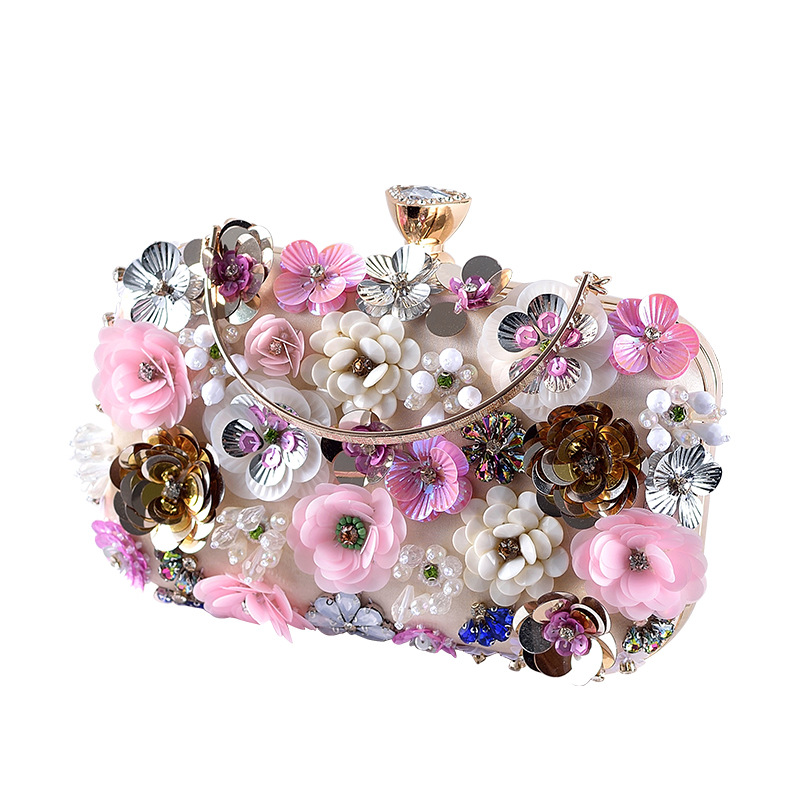 Mini Purse Chain - Modne damskie torebki z kwiatami, diamentami